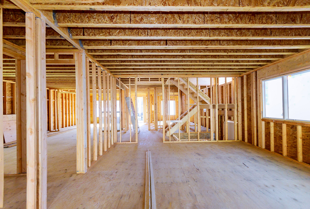 Picture of house framing before lining